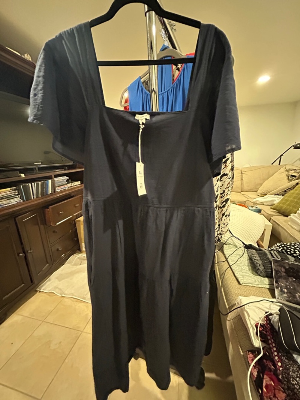 Free Assembly Square Neck Navy Women’s Dress - the perfect summer dresss!!